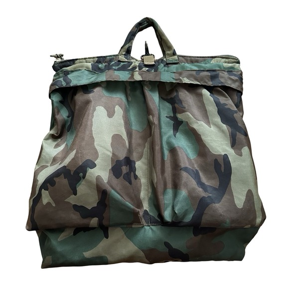 Vintage 90s Y2K Camo Purse Bag Camouflage Nylon Womens Large Green Clueless Edit - Picture 13 of 16